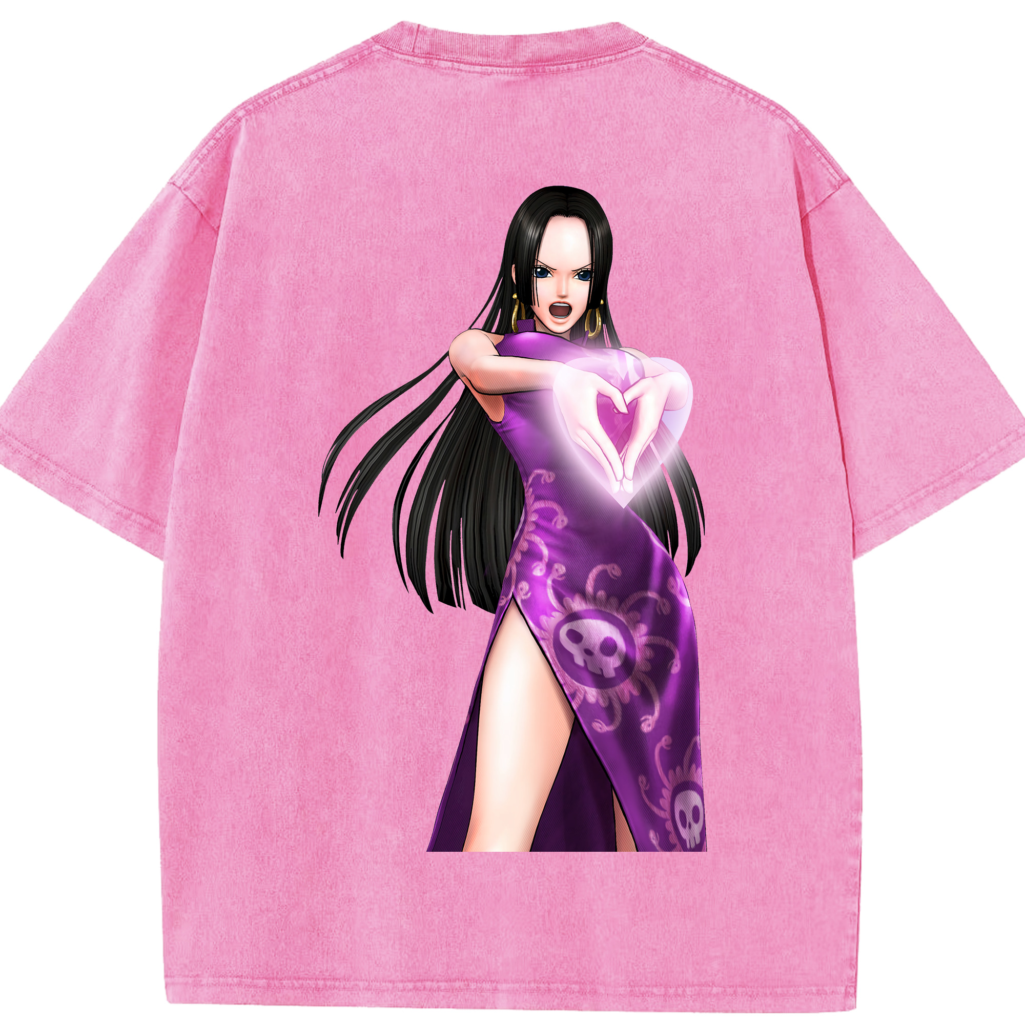 ワンピース ボア・ハンコック ONE PIECE Boa·Hancock 綿100% ヴィンテージ風 半袖Tシャツ（背面プリント）
